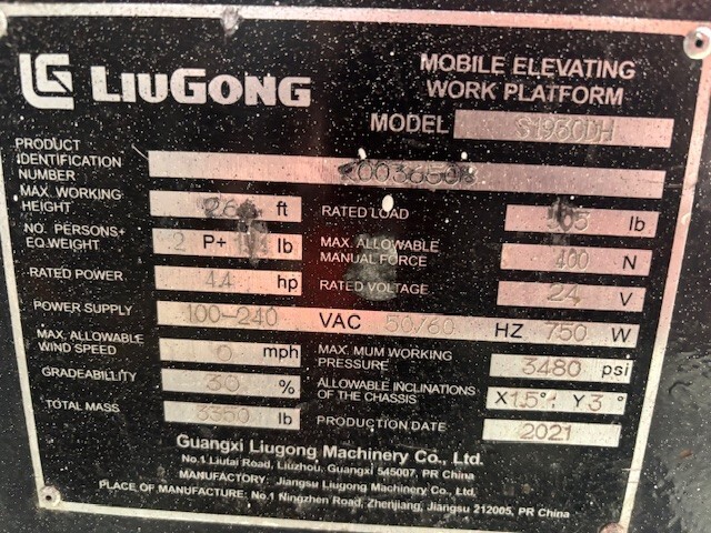 LiuGong Scissor List