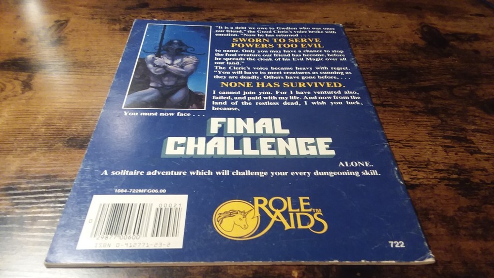 Advanced Dungeons & Dragons Role Aids: Final Challenge Solitaire Vintage OOP
