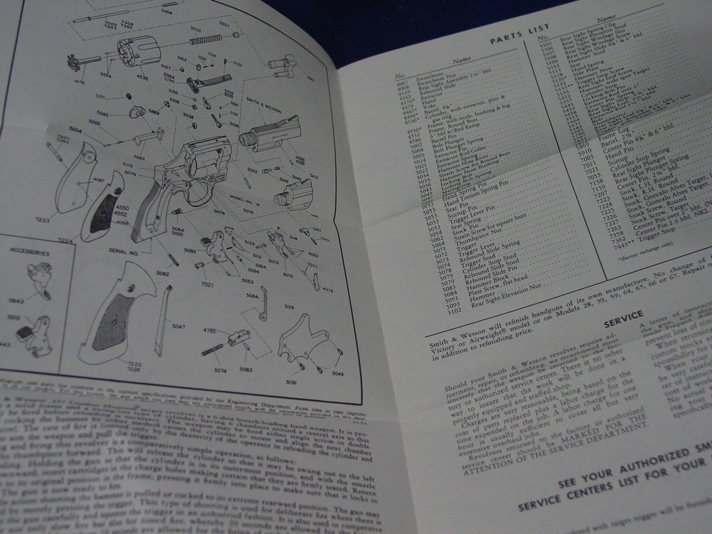 Factory Original Smith & Wesson Model 19 Manual S&W *