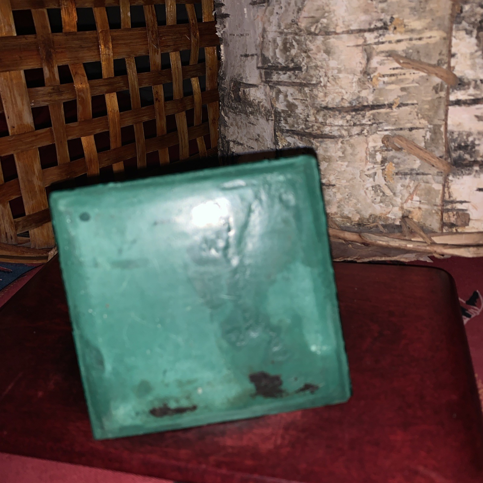 Malachite Pyramid With Brass Detail from ZAIRE•11.7 Oz