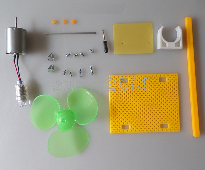 Micro Wind Turbines Generator Small DC Motor Blades W/ Holder DIY Project Kit