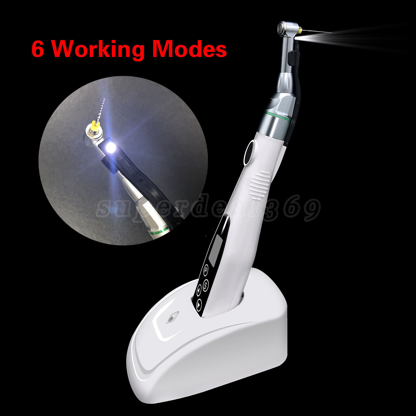 Dental LED Endo Motor Treatment Cordless 16:1 Reduction Contra Angle Handpiece