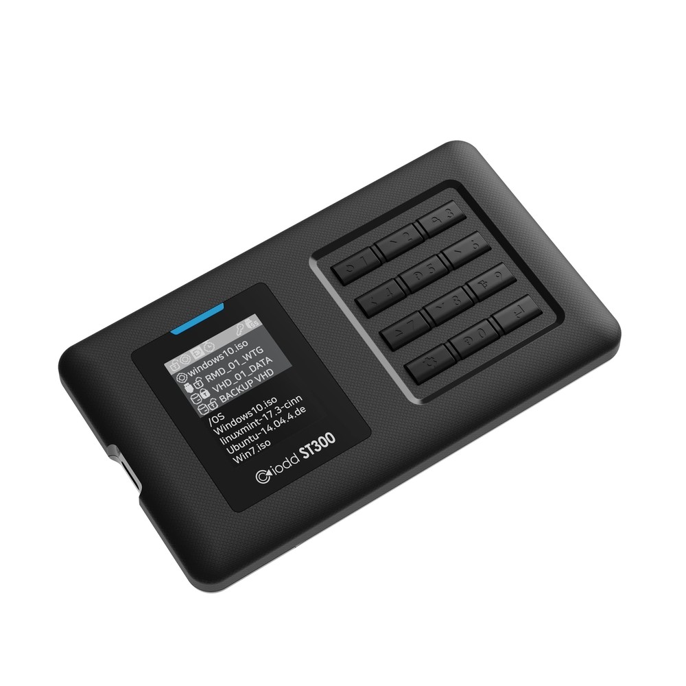 iodd ST300 2.5 inch(7mm) Enclosure/USB-C/Bootable Virtual ODD&HDD/Write Prote...