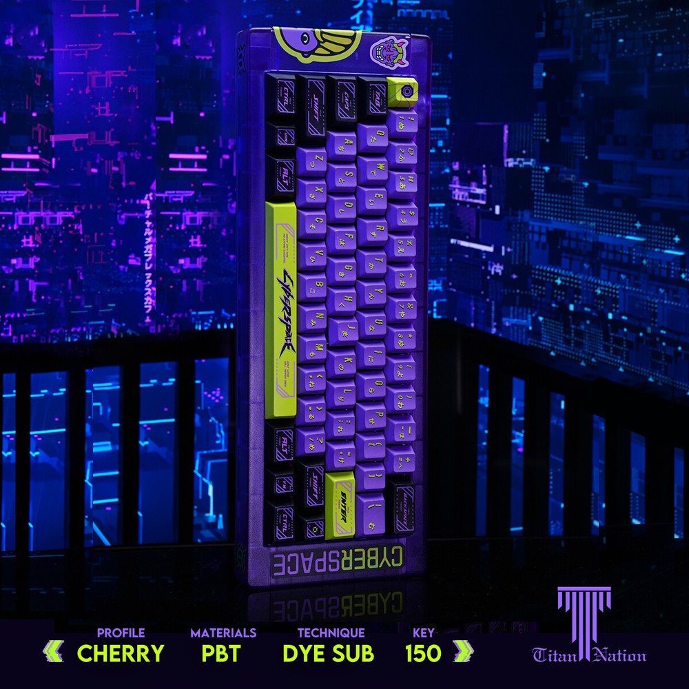 CYBERSPACE Theme 150keys/set PBT Cherry Profile for MX Keyboard