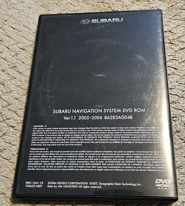 2005-2006 Subaru Navigation System DVD's Tested Plays