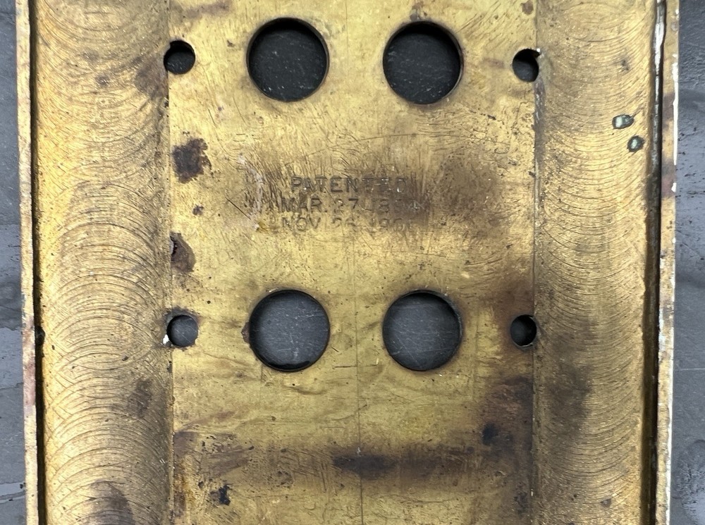 Antique 1901 PERKINS Electric Switch Co. Light Button Copper Plate