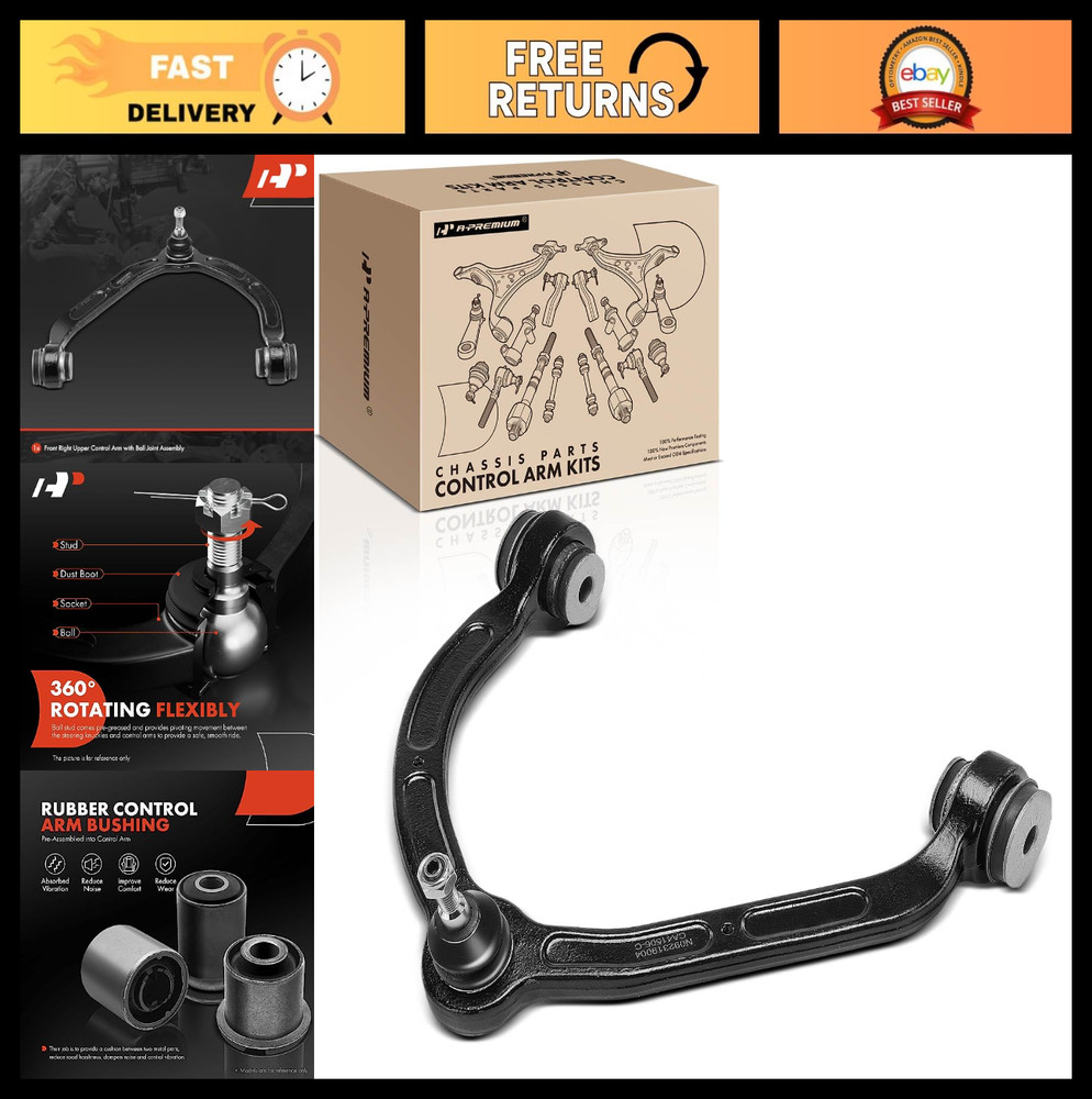 A-Premium Front Right Upper Control Arm, with Ball Joint & Bushing, Compatible w