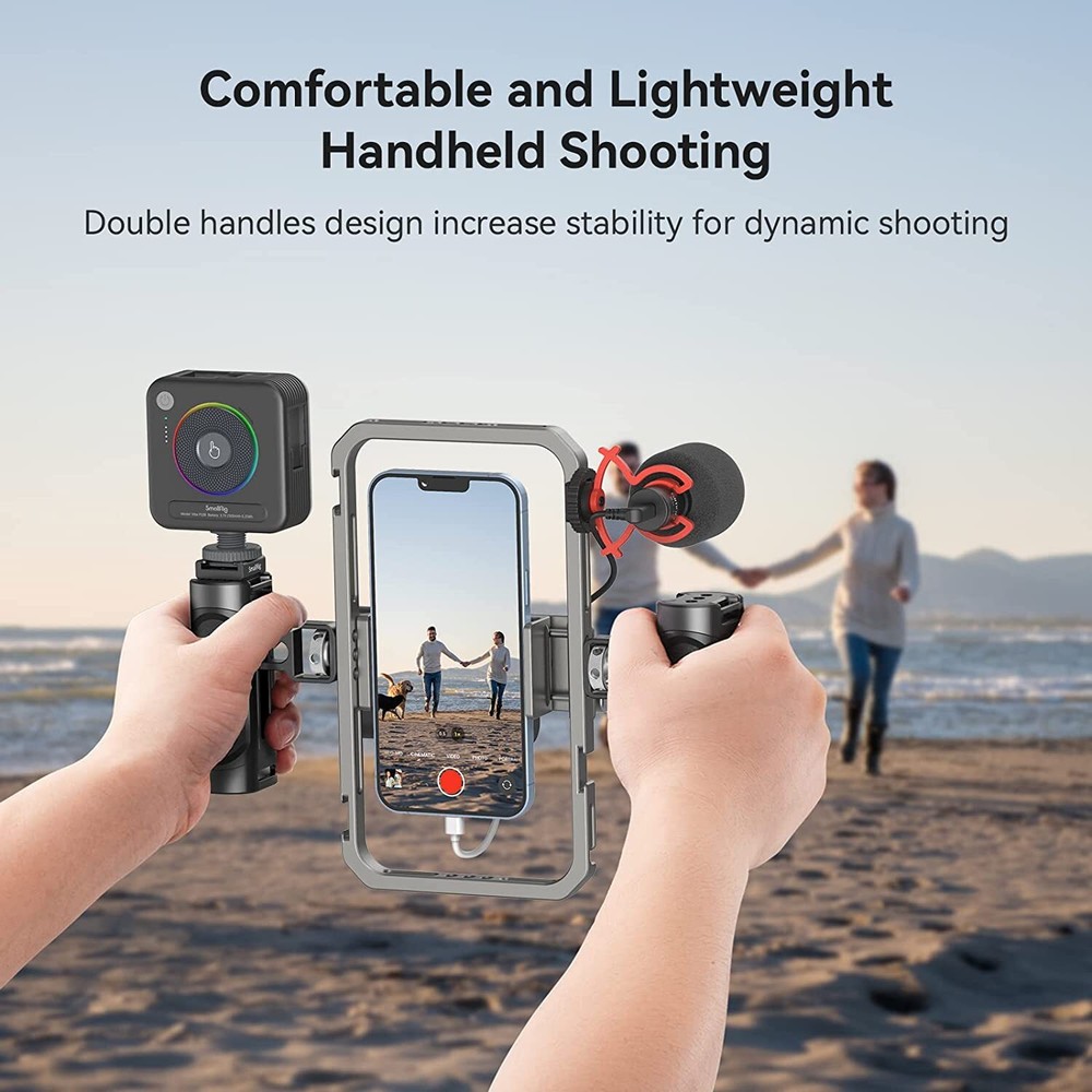 SmallRig Universal Phone Cage All-in-One Video Kit Basic w/Side Handle(2022)4121