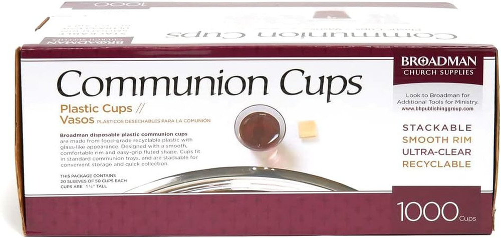Plastic, Disposable, Recyclable Communion Cups, 1000 Count
