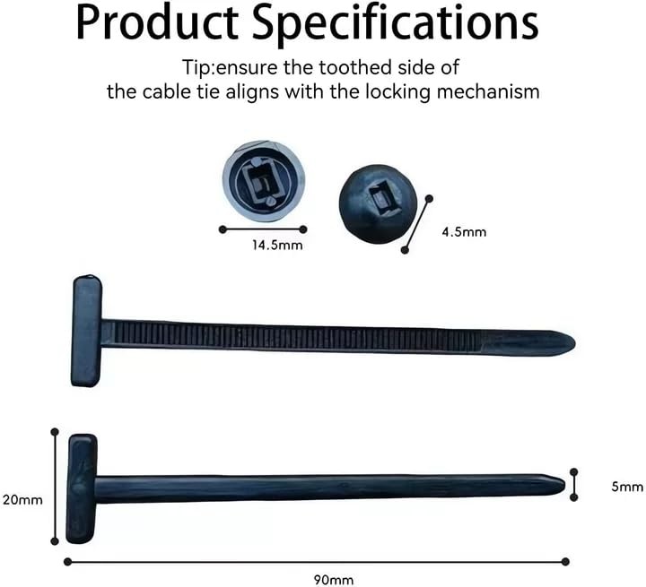 100 Pcs Universal Nylon Cable Tie Buckle Snap Fit Zip Ties with Button Lock