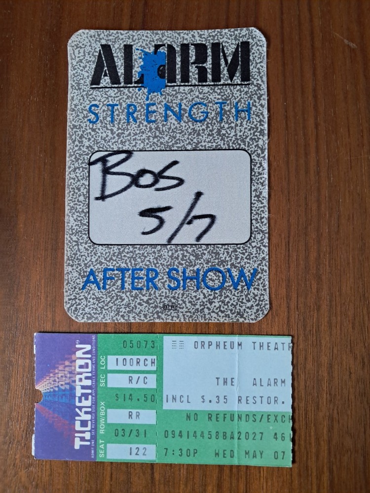 The Alarm Full Band Signed Autographed LP W/Pass and Ticket Boston Vinyl Album