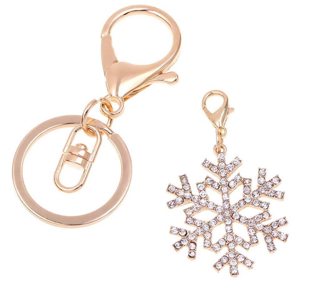 Bulk Christmas Snowflake Rhinestone Keychains 20PCS per SET