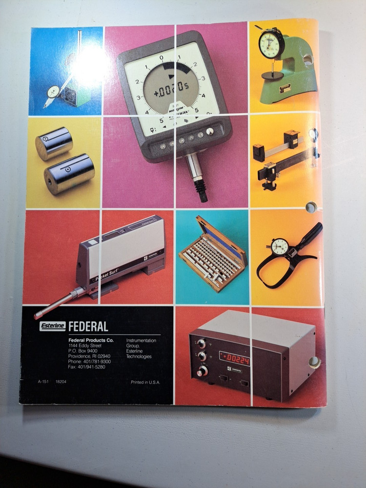 Federal Precision Dimensional Measuring Instruments Gaging Catalog 910 Color