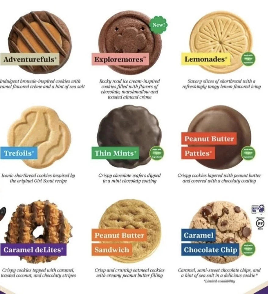 2026 Girl Scout Cookies - All Flavors Available! Supports Local Troops