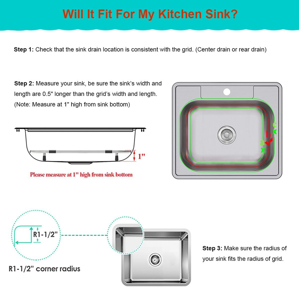 Sink Protectors for Kitchen , Universal Double Bowl Bottom Grid