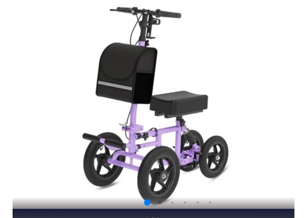 Fvzzin All-Terrain Knee Scooter, Foldable Steerable Knee Walker