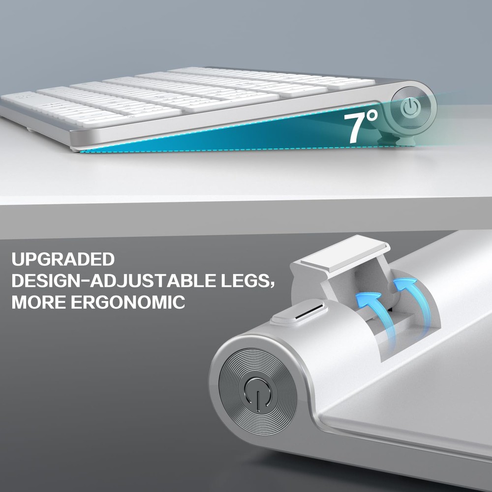 Wireless Keyboard ErgonomicDustproof2.4G Slim and Compact Quiet Wireless Keyb...