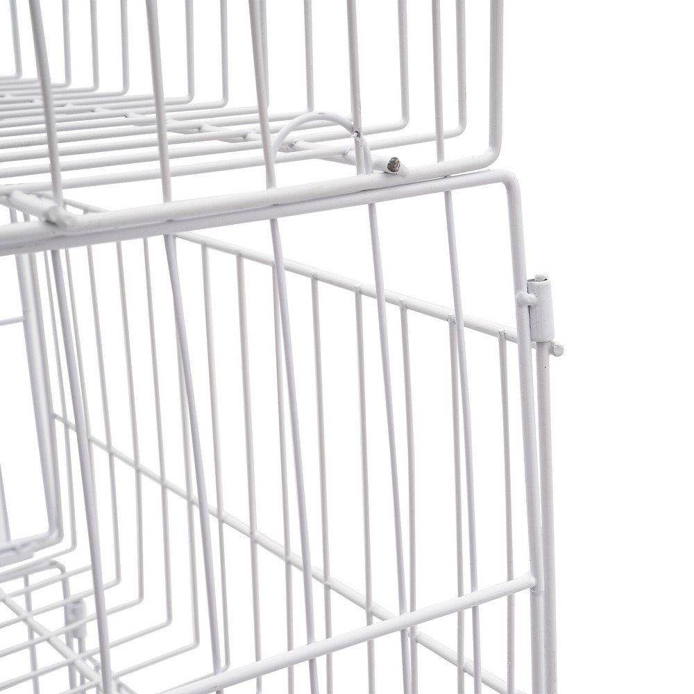 5 Tier Wire Grid Retail Display Shelf Merchandise Display Rack Stand with Wheels