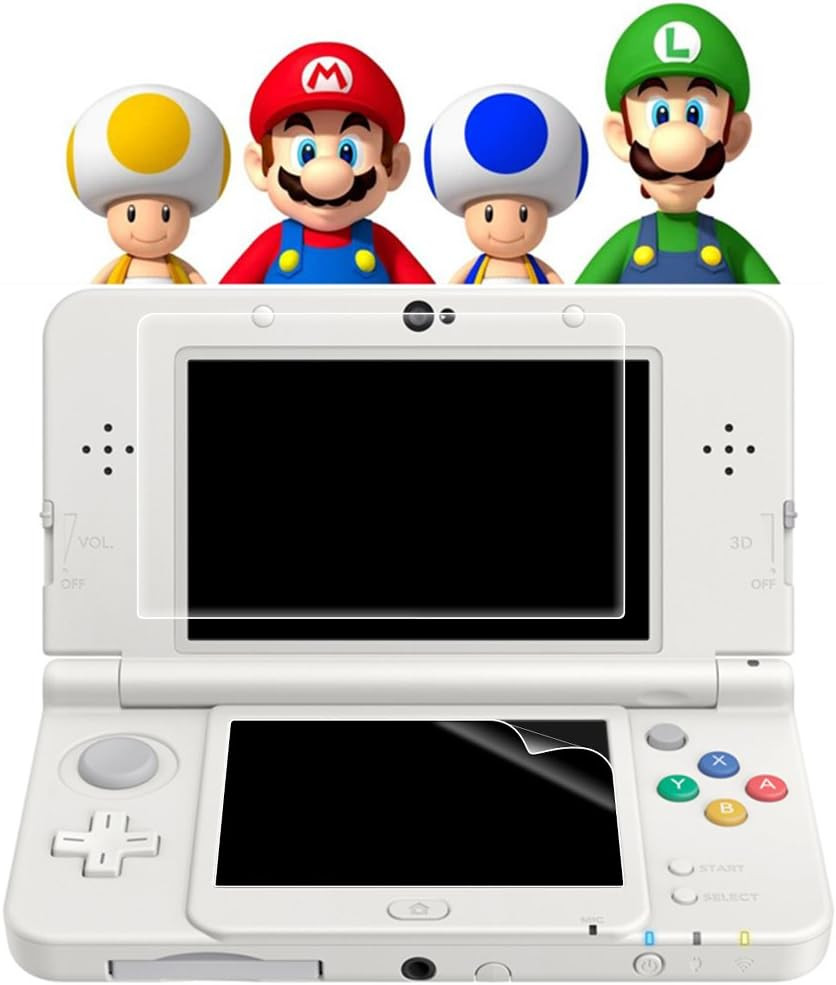 Screen Protector Compatible Nintendo New 3DS, 2 Pack (4 Pcs) Tempered Glass for