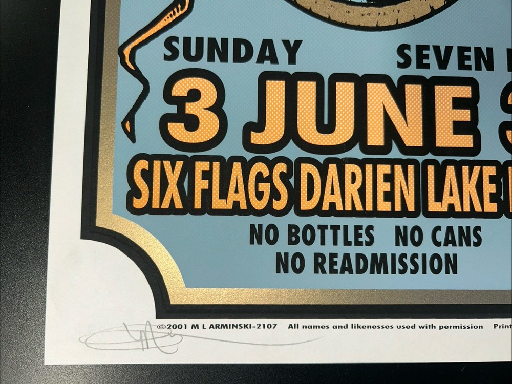 2001-BLACK CROWES/OASIS SILKSCREEN POSTER-MARK ARMINSKI-SIGNED/MINT