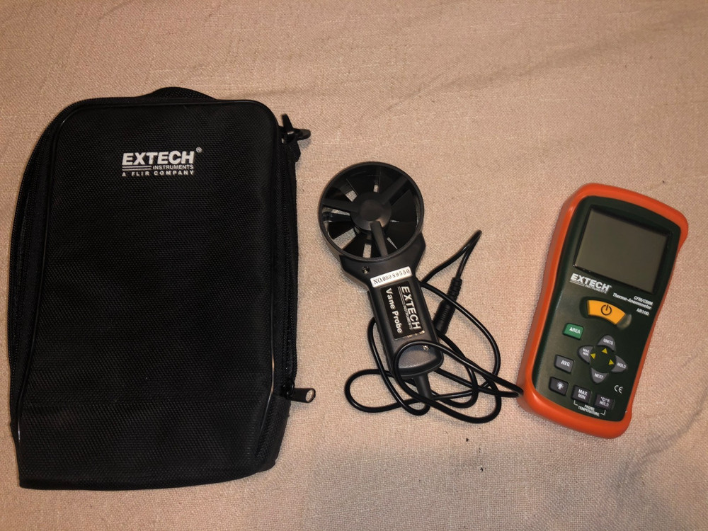 Extech Instruments AN100 CFM / CMM Thermo - Anemometer w Vane Probe