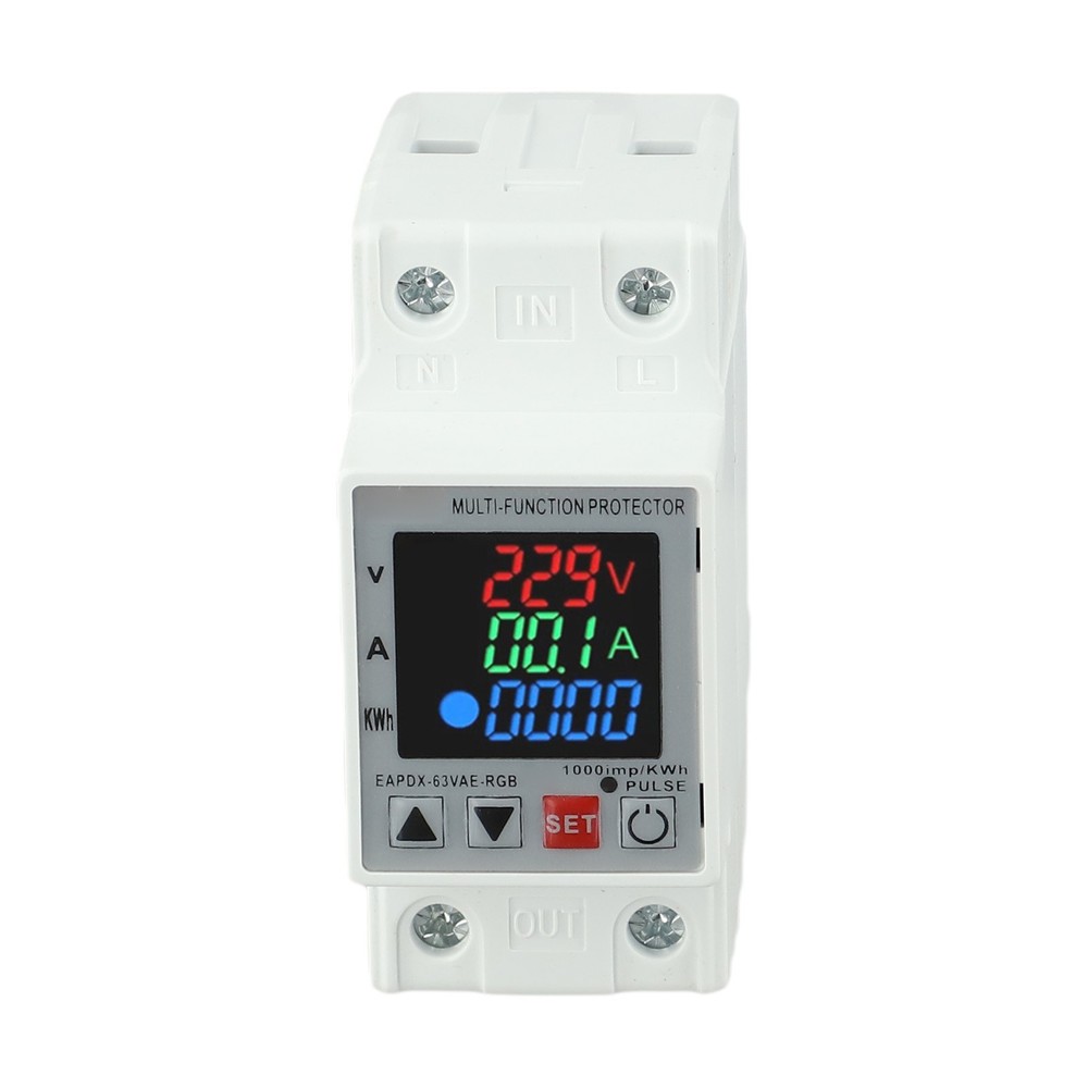 63A Adjustable Voltage Protector Relay for Din Rail with Display Function