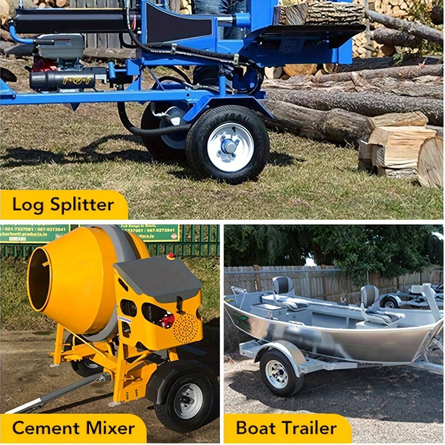 2PACK 4.80-8 Trailer Tires with Rims 4.80x8 480-8 6PR Load Range C, 4 Lug on 4"