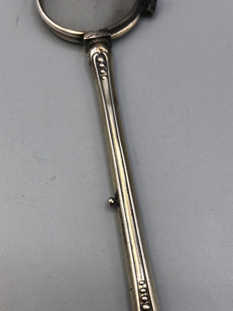 Antique Lorgnette Opera folding Spectacles 7.75", Silver plated handle
