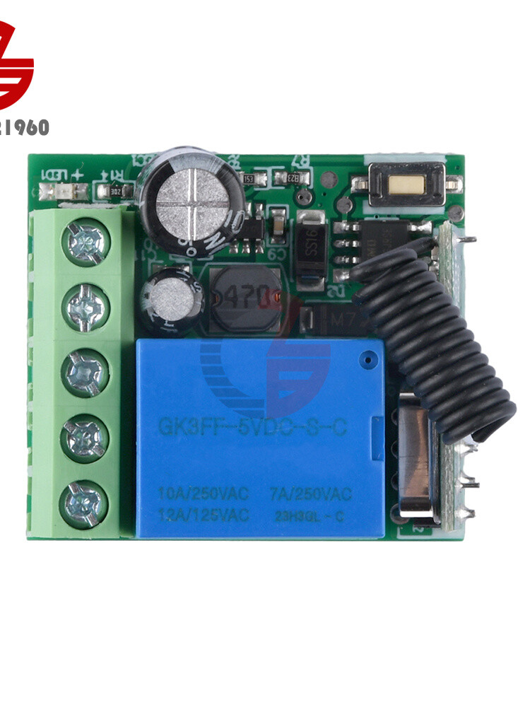 433Mhz 5-60V 1CH Wireless Remote Control Switch Relay Receiver Module with Case