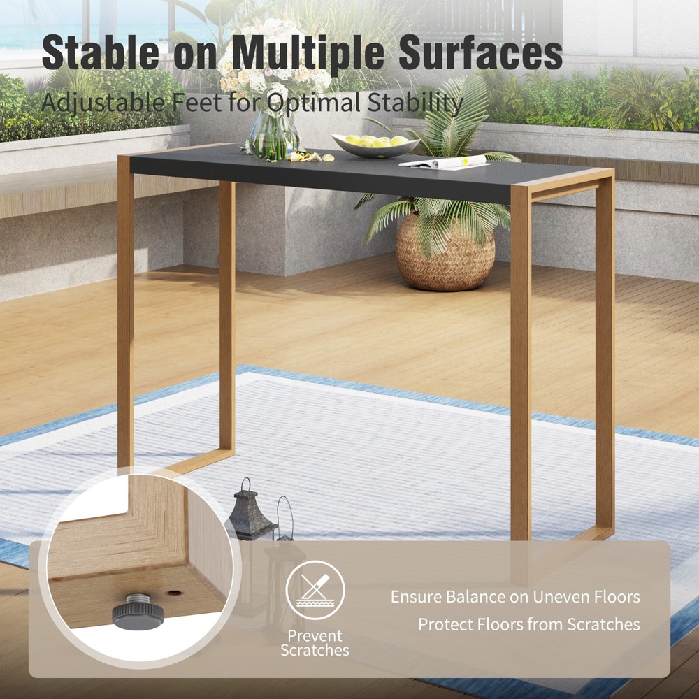 40'' Patio Bar Table Outdoor Bar Height Table Counter Height Table Rectangular