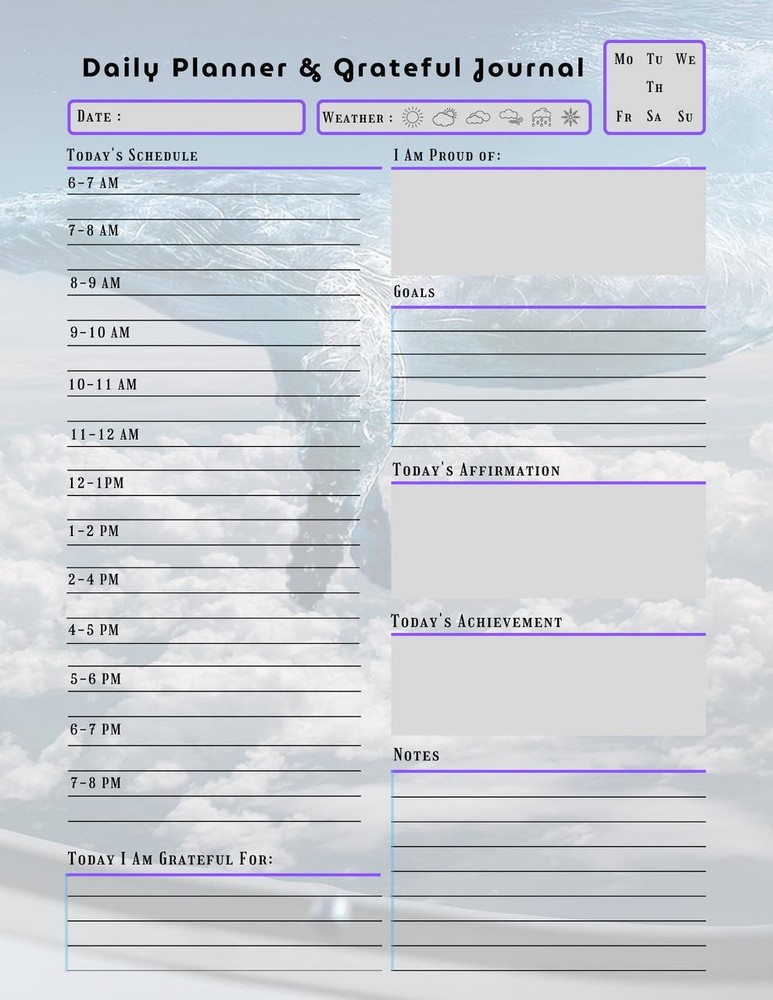 Fantasy World Daily Planner & Grateful Themed Journal
