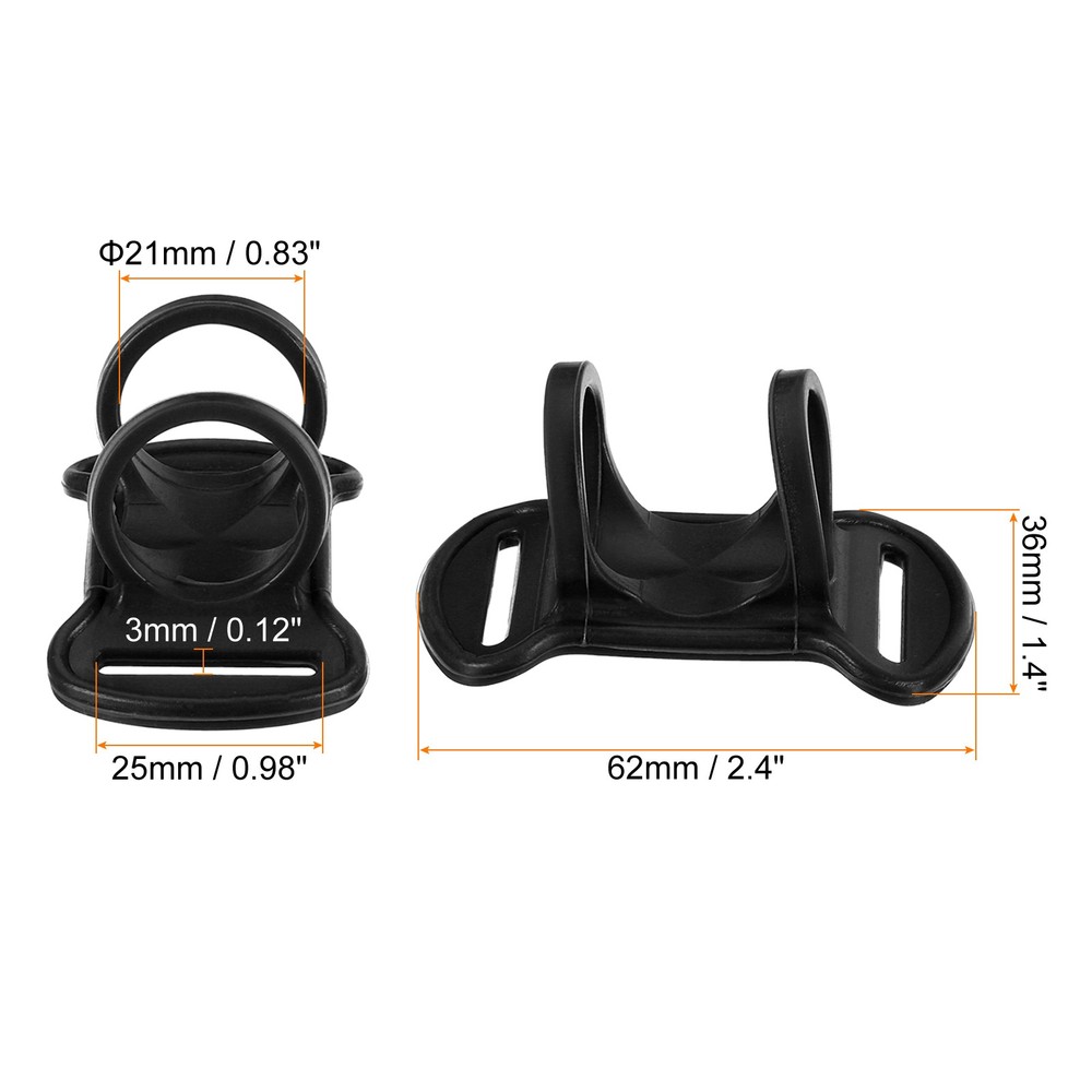 4Pcs Black Headlamp Flashlight Holder Silicone for DIY