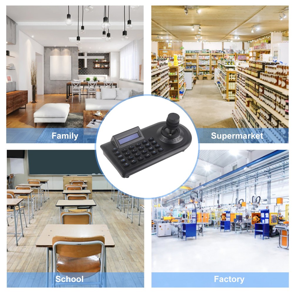 EU Plug 3D PTZ Camera Controller Strong Compatibility LCD Display With Joystick