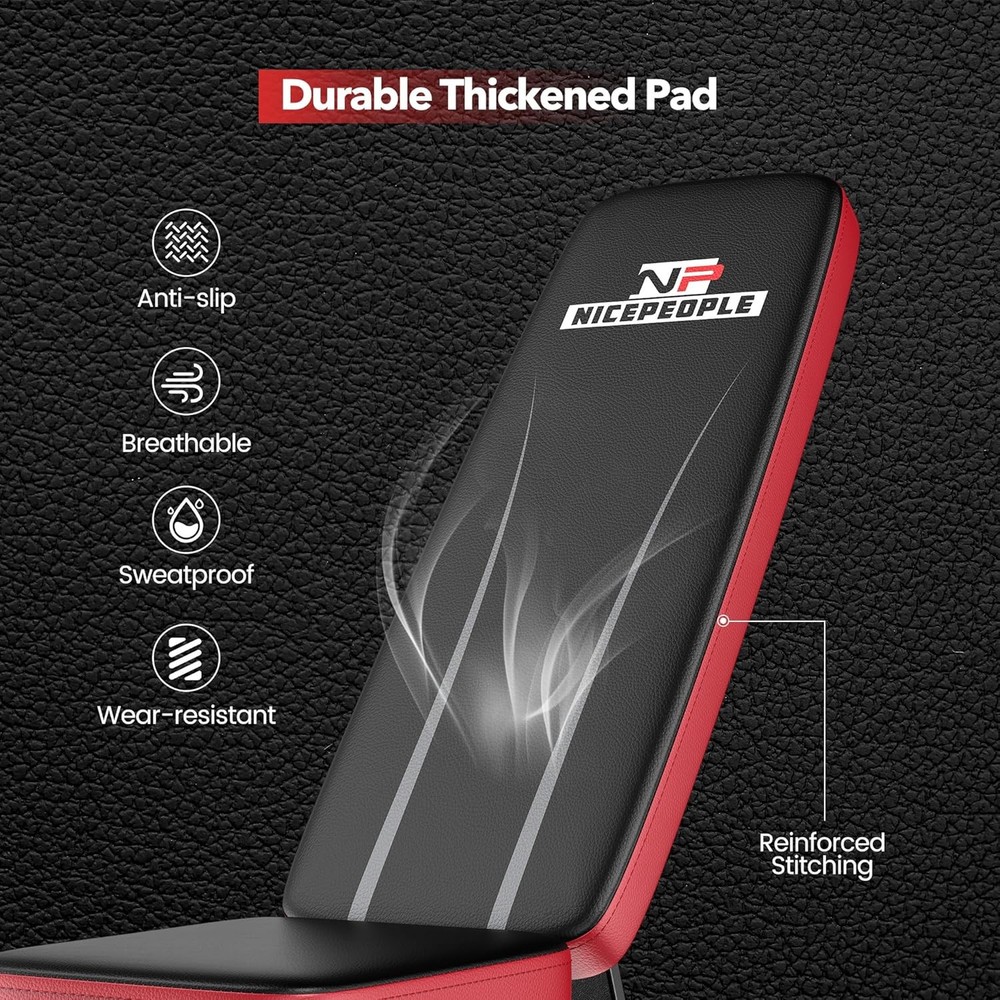 Foldable Basic Weight Bench for Home Gym,8 Backrests Adjustable Bench