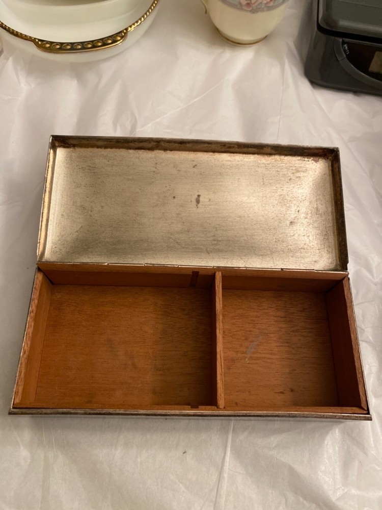 ANTIQUE TOWLE SILVER-PLATE WOOD LINED RECTANGULAR BOX