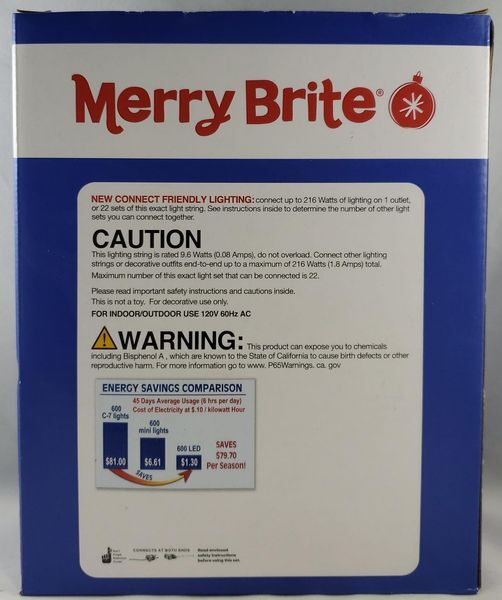 Merry Brite 140 Count LED Light Warm White / Green Wire