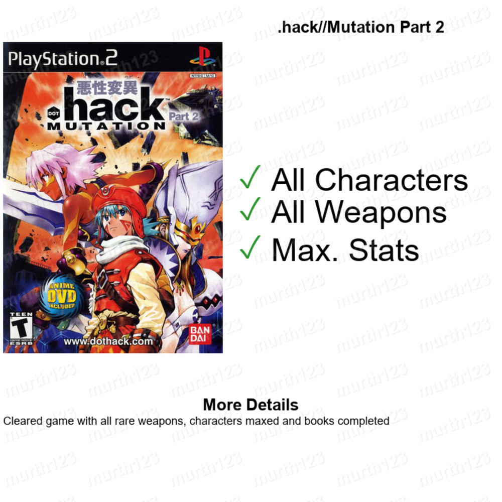Dot hack .hack . hack 8 SAVE Pack PS2 Memory Card Unlocked 100% Completed Saves