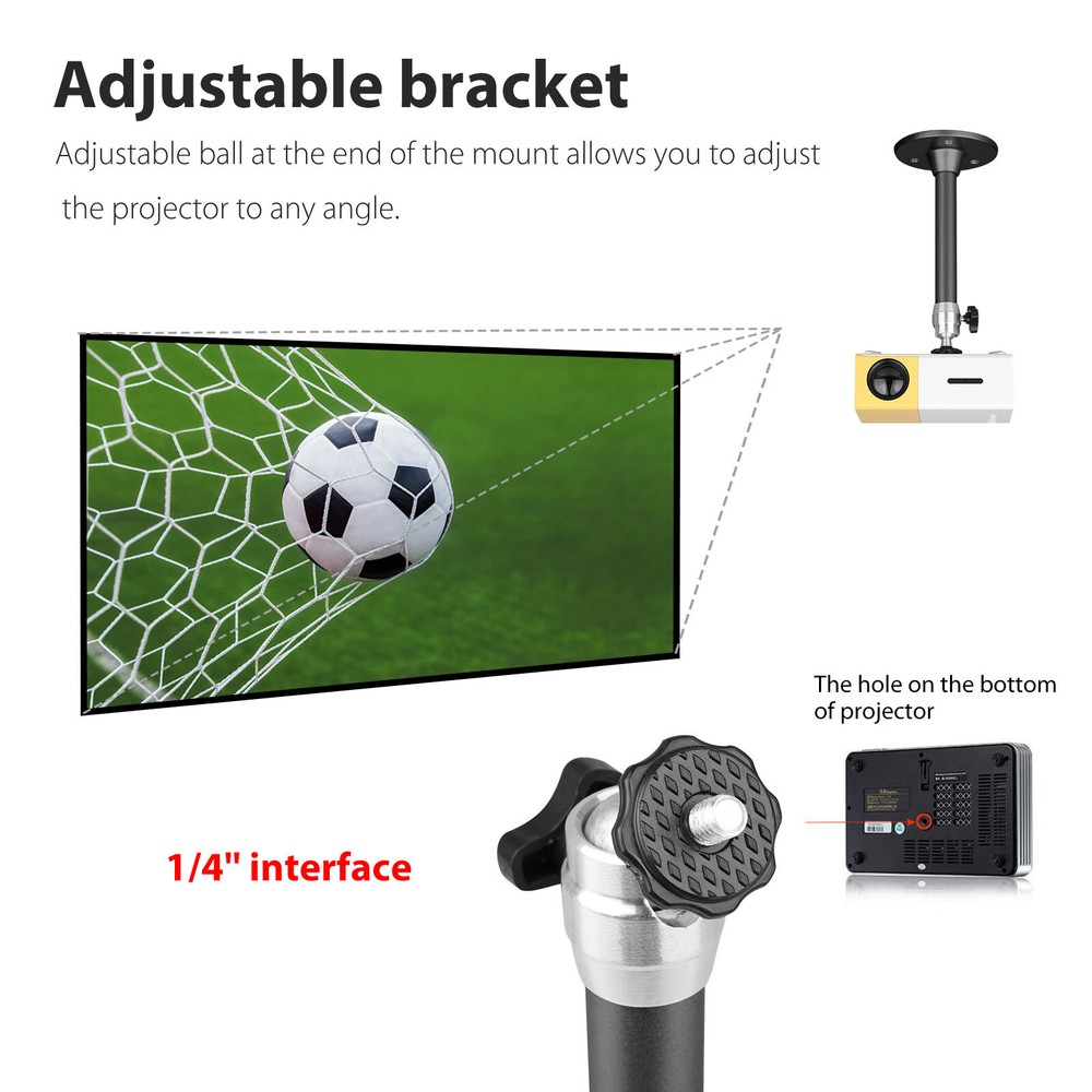 360° Rotatable Universal Wall Ceiling Mount Stand for Mini Projector DVR Camera