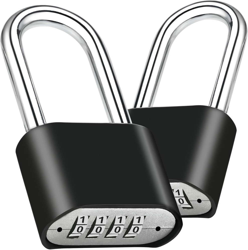 2Pcs Combination Lock, 4-Digit Heavy Duty Combo Lock, Combination Padlock Outdoo