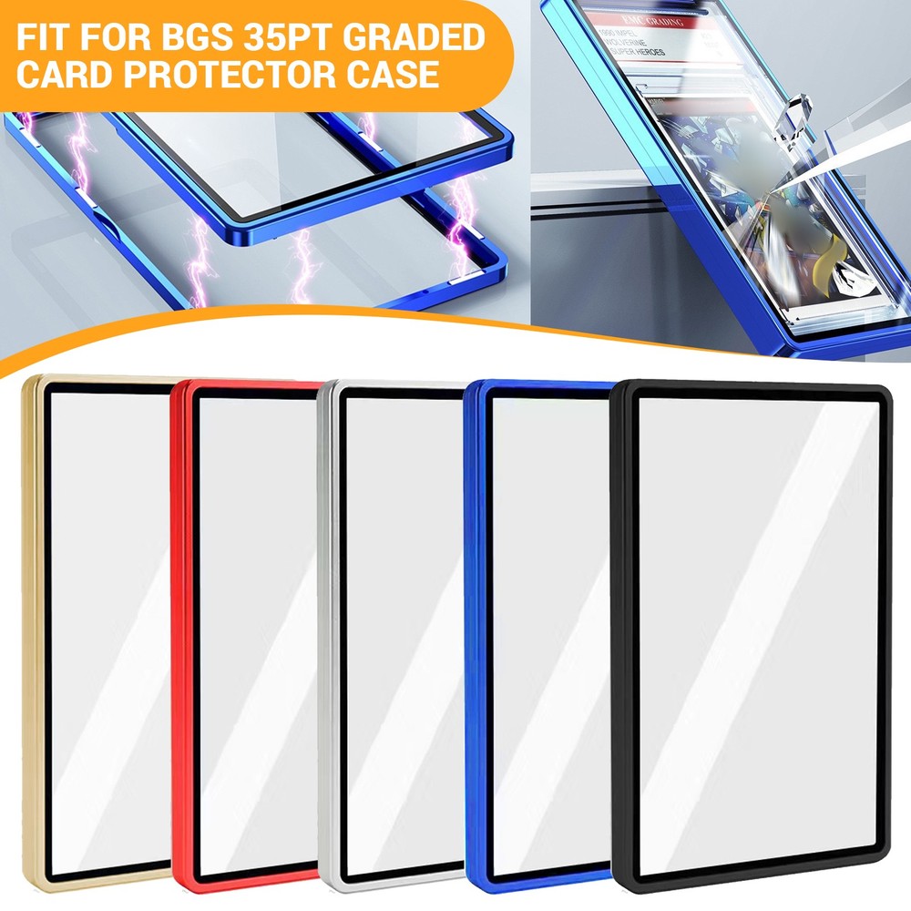 1-10PCS Magnetic Slab Case Protector For BGS Graded Cards Stackable Metal Bumper