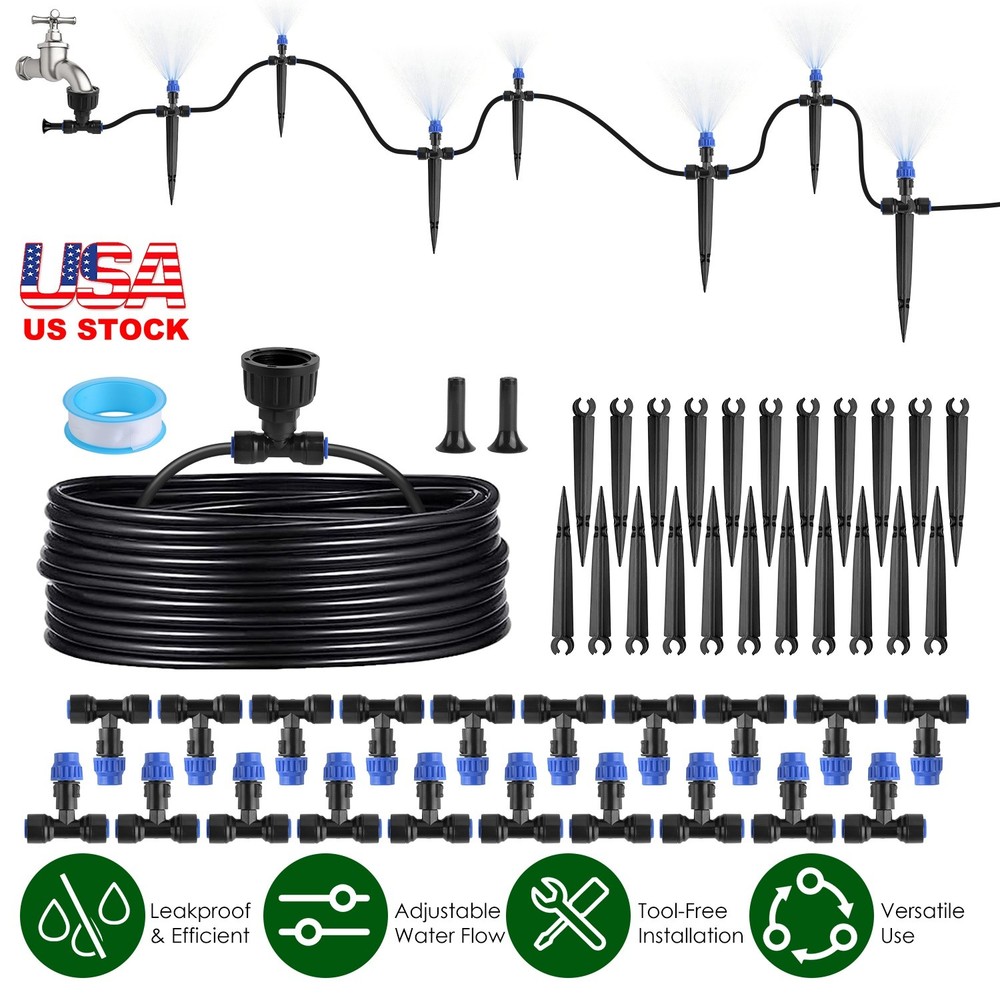 75FT Automatic Watering System Mist Drip Irrigation System for Garden Lawn Tool
