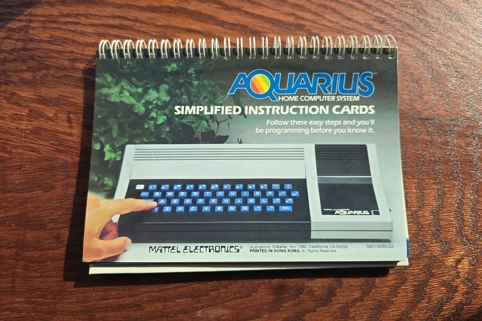Mattel Electronics Aquarius Computer Instruction Cards