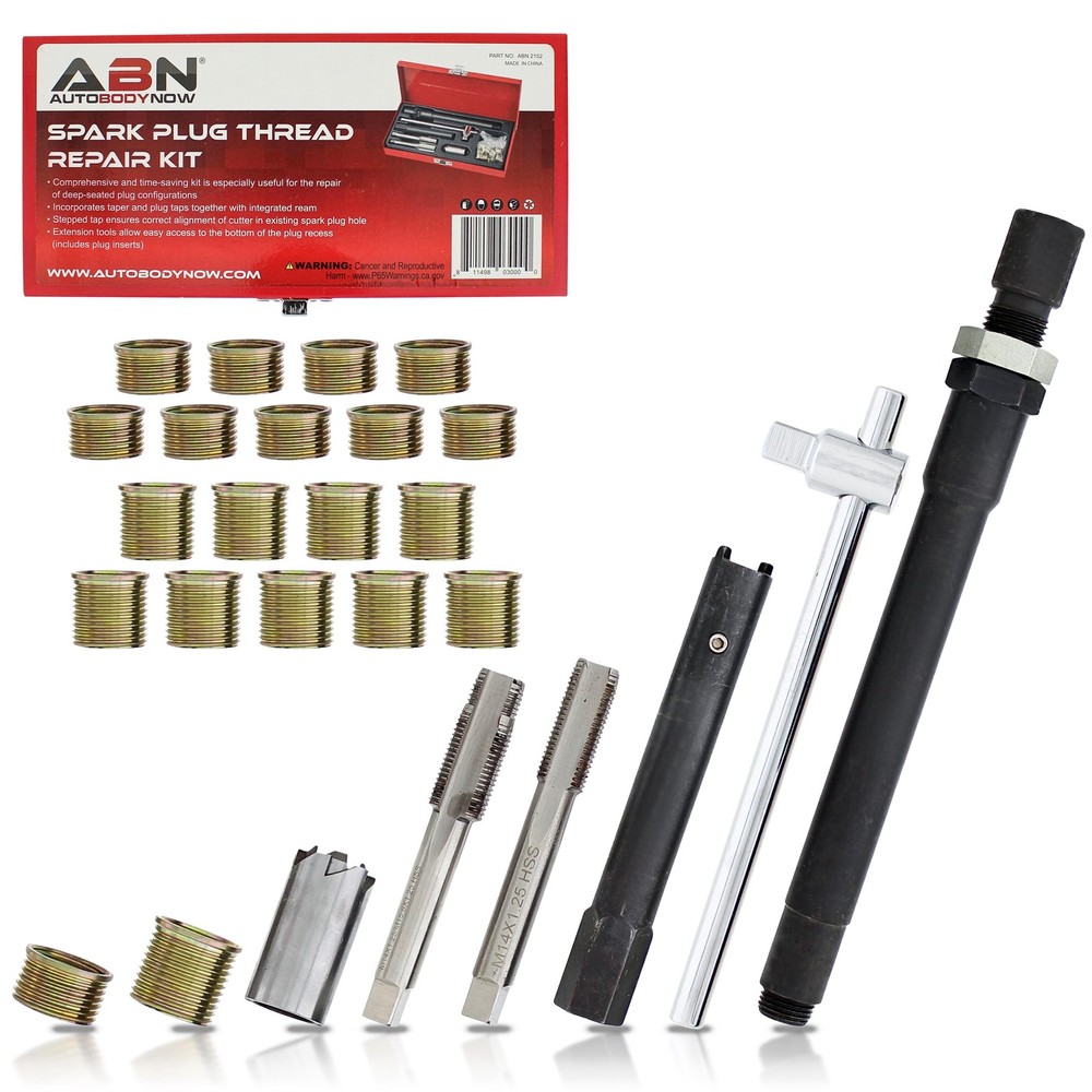 ABN Spark Plug Thread Repair Rethreading Set, 14mm Metric – Rethreading Tool ...