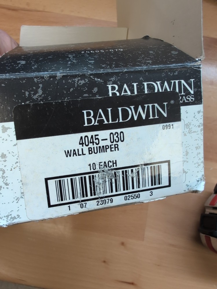 Baldwin Solid Brass 3” Baseboard Mounted Rigid Door Stop Bumper 4045-030 NOS