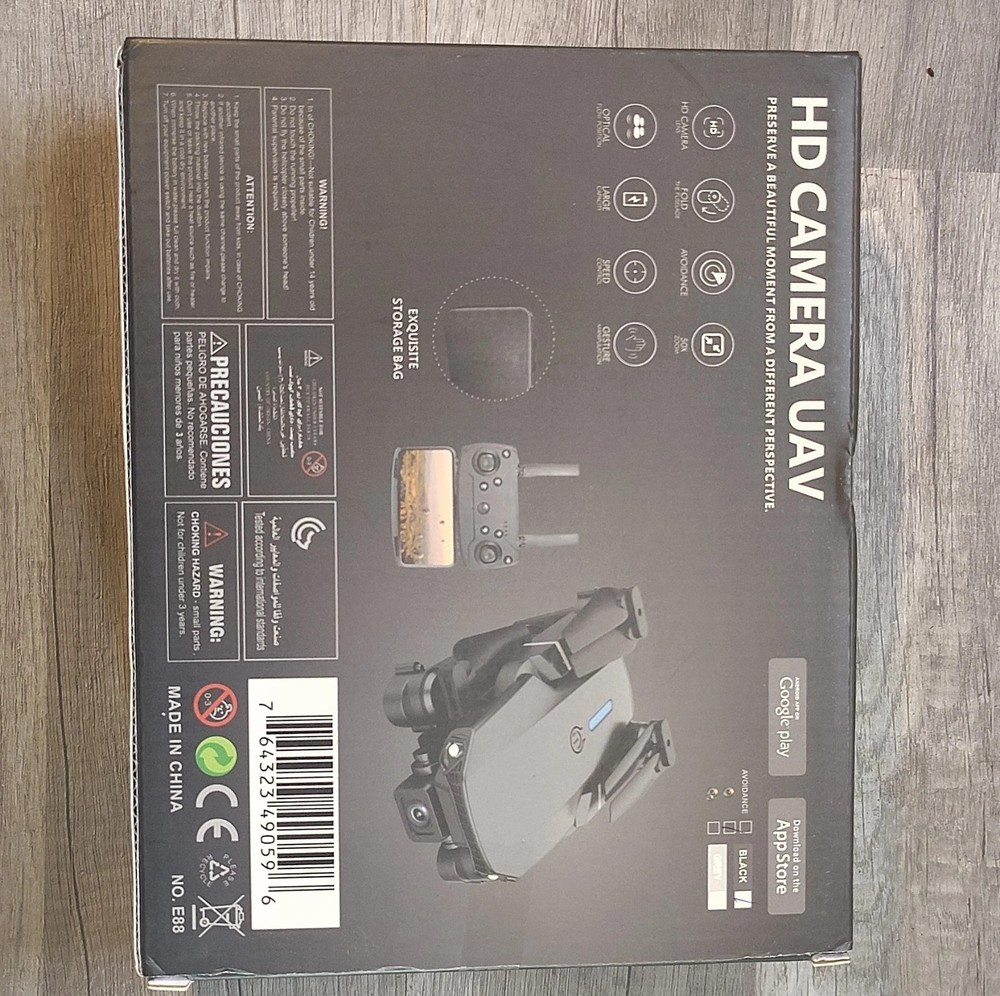 E88 Foldable Drone HD Camera Optical Flow App & Remote Control