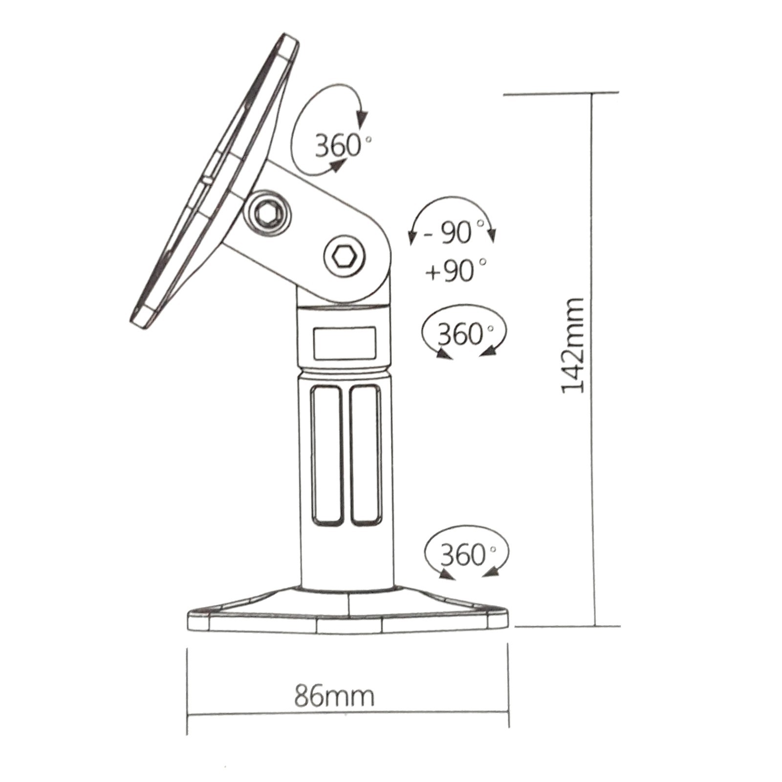 5 Pack Universal Wall Ceiling Satellite Speaker Mount Brackets fits Bose - Black