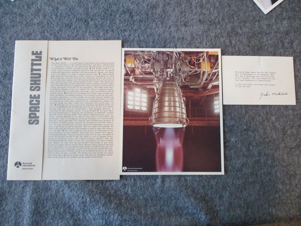 NASA SPACE SHUTTLE DEVELOPMENT ORIG MEMOS/NOTES NOZZLE SSME DATA - RS25 DESIGNER