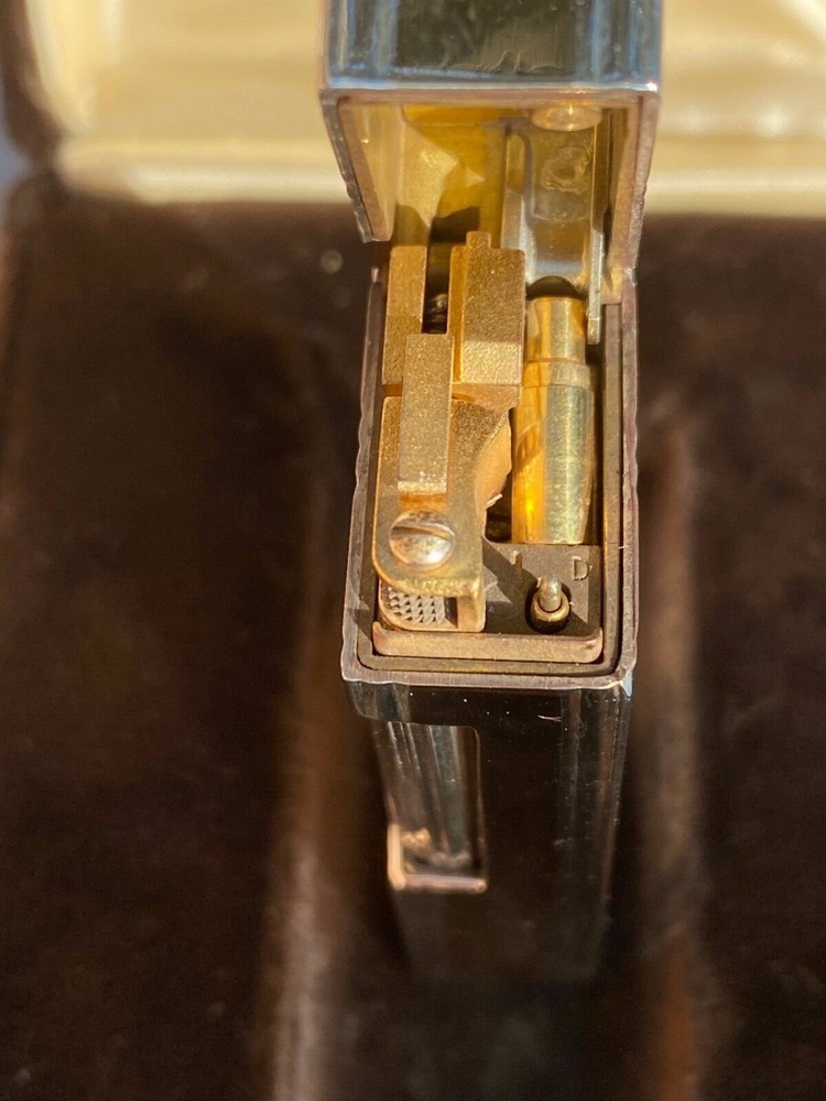SOLID 925 STERLING SILVER /14K GOLD BUTANE DUNHILL CIGARETTE LIGHTER