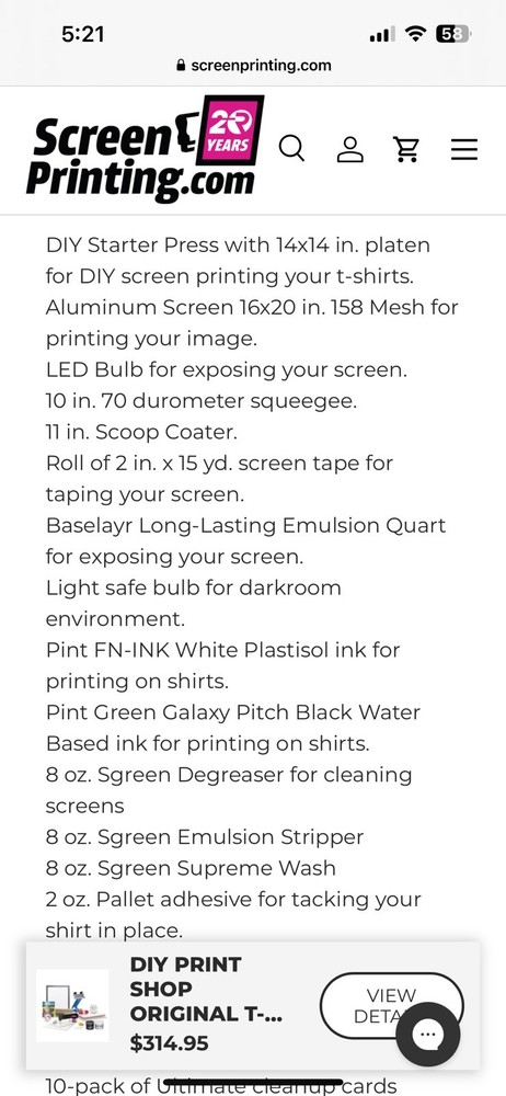screen printing starter kit