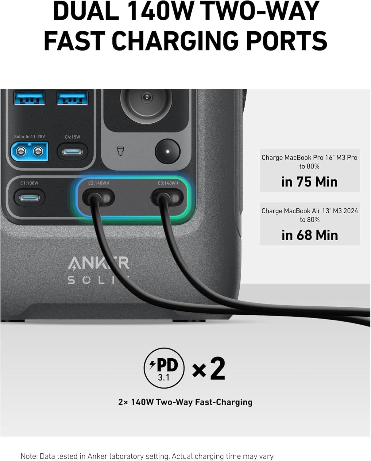 Anker SOLIX C300X DC Portable Power Station 288Wh - Black - NEW SEALED